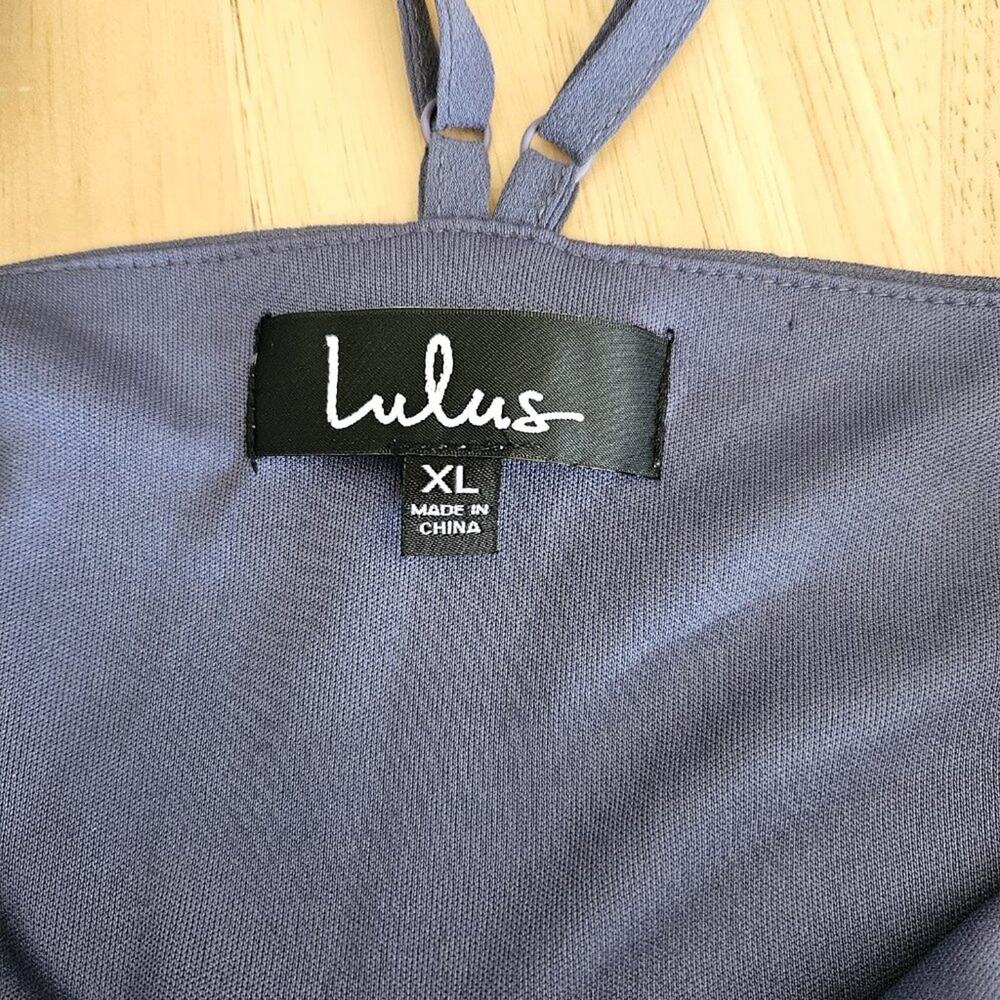 Lulus Wrap Dress Here's To Us High Low Maxi - Denim Blue- XL - NWT - Picture 4 of 11